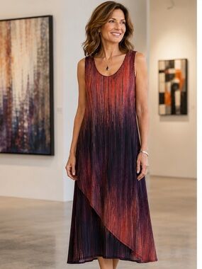Gilmour Sleeveless Asymmetrical Midi Dress | XL (Fits Like L) | Made in Canada